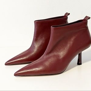 Zara Burgundy Ankle Boots